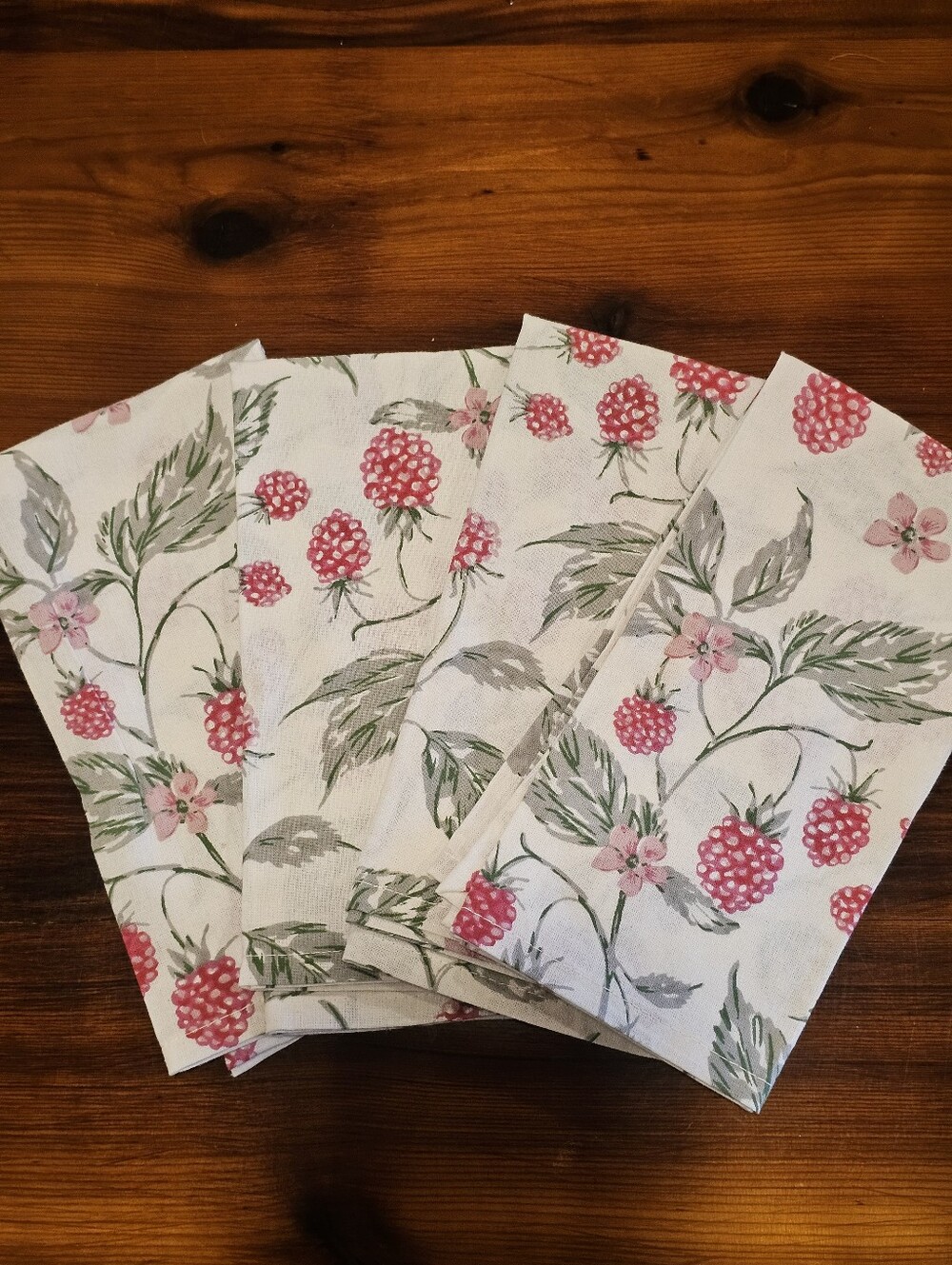 Mahogany 100% Cotton Cloth Napkins – Raspberry Pattern (Set of 4)